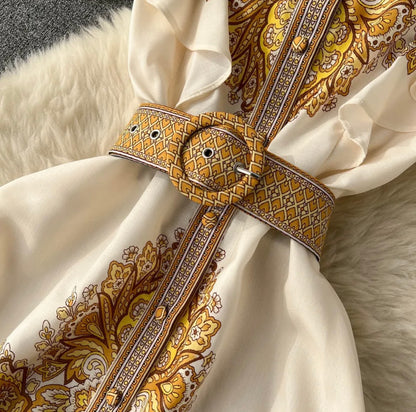 Hochwertiges designer Kleid in Gold und Grün