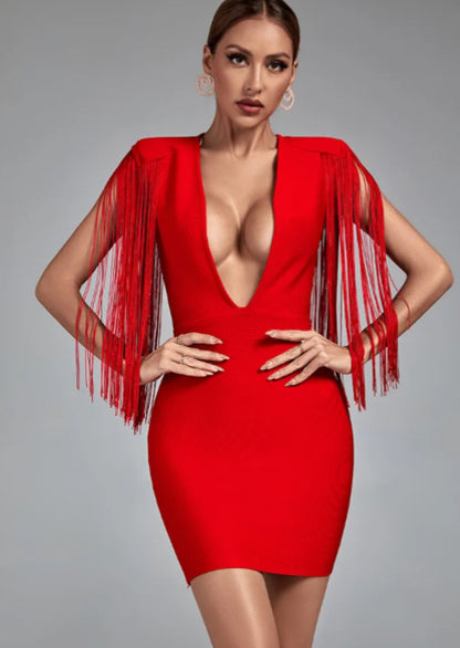 Verführerisches Verband Kleid in Rot für Elegante Abend-Partys