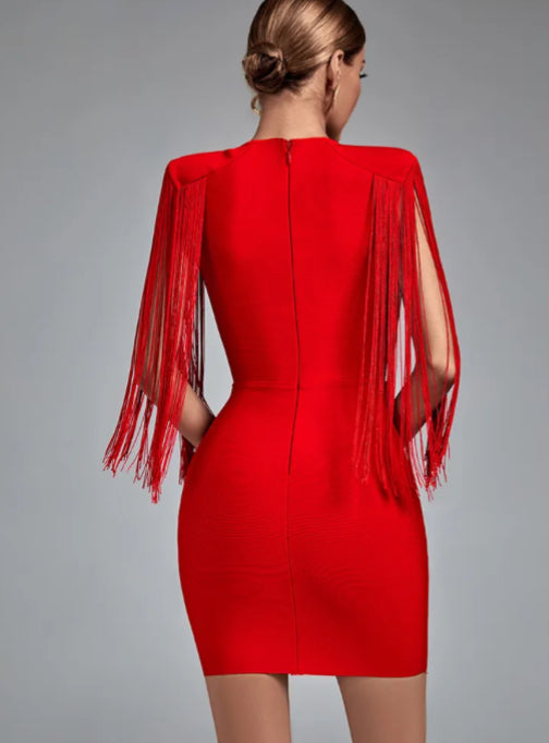Verführerisches Verband Kleid in Rot für Elegante Abend-Partys