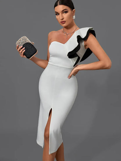 Elegantes enges Weißes Kleid